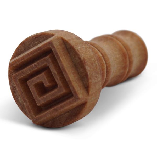 Træstempel, 2,5 cm, firkantet spiral
